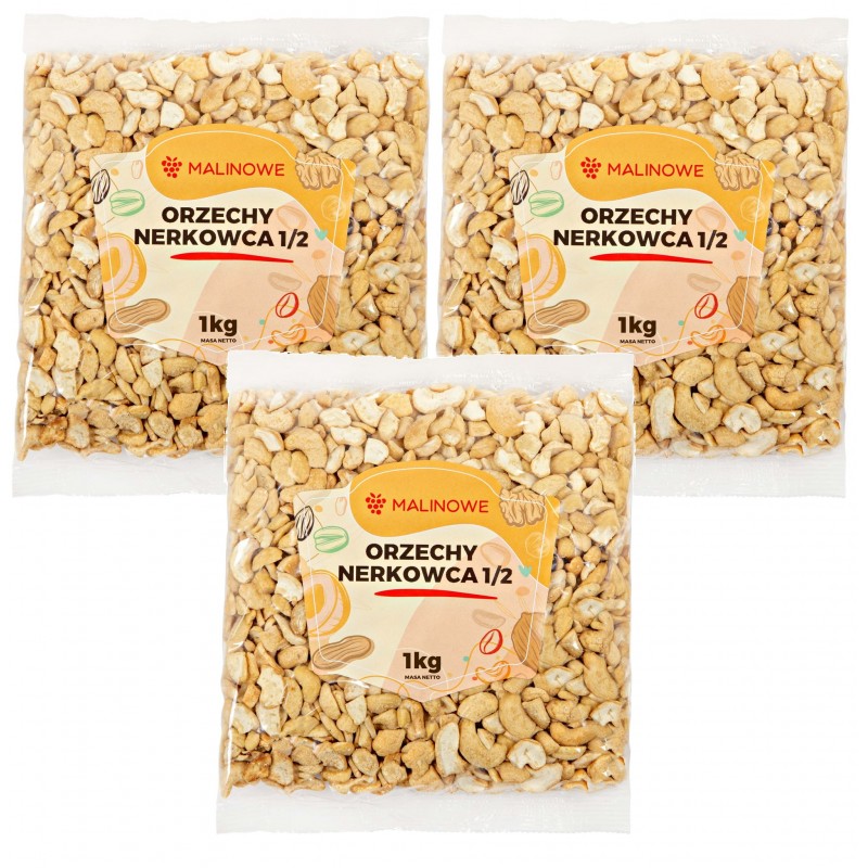 Zestaw orzechy nerkowca połówki 3x1kg