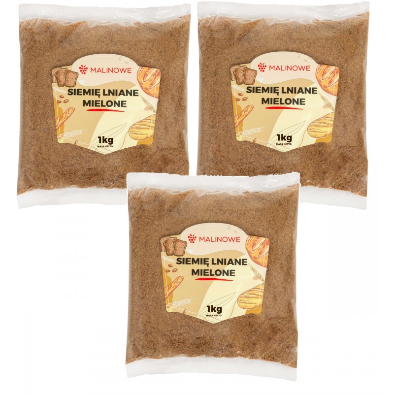 Zestaw Siemię Lniane mielone 3x1kg 