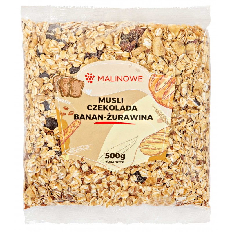 Musli banan-czekolada-żurawina 500g