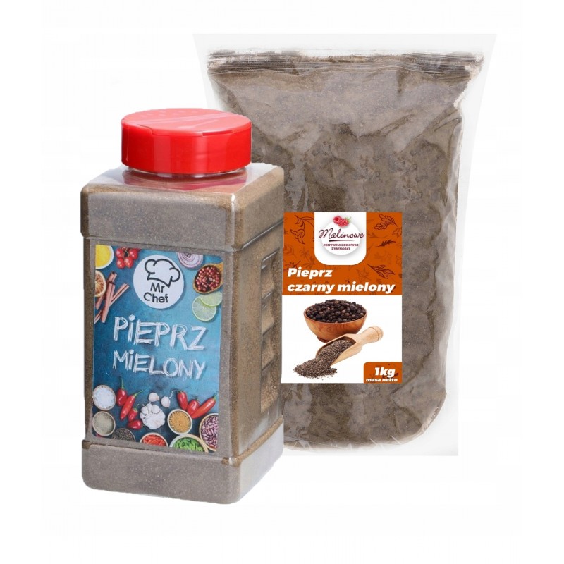 Słoik pieprz czarny mielony 500g +1kg